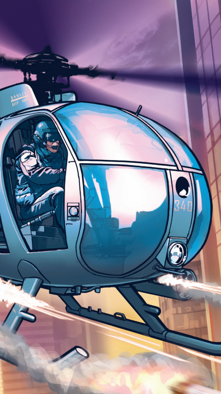 Обои grand theft auto v, grand theft auto online, винтокрылая машина, винтокрыл, аэрокосмическая техника в разрешении 750x1334