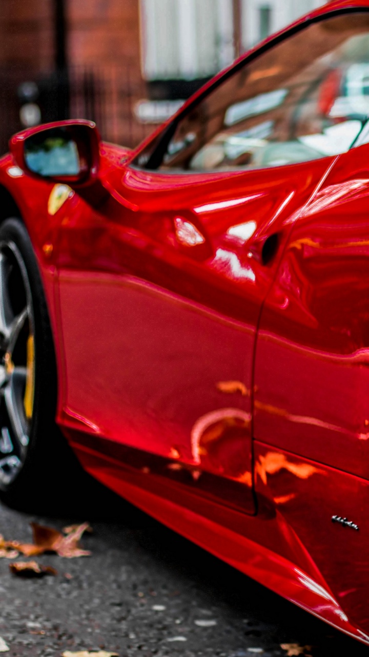 Обои авто, суперкар, красный цвет, спорткар, Феррари 458 в разрешении 720x1280