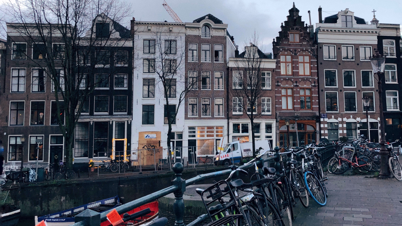 Обои канал, дорожный велосипед, велосипед, гибридный велосипед, водный путь в разрешении 1280x720