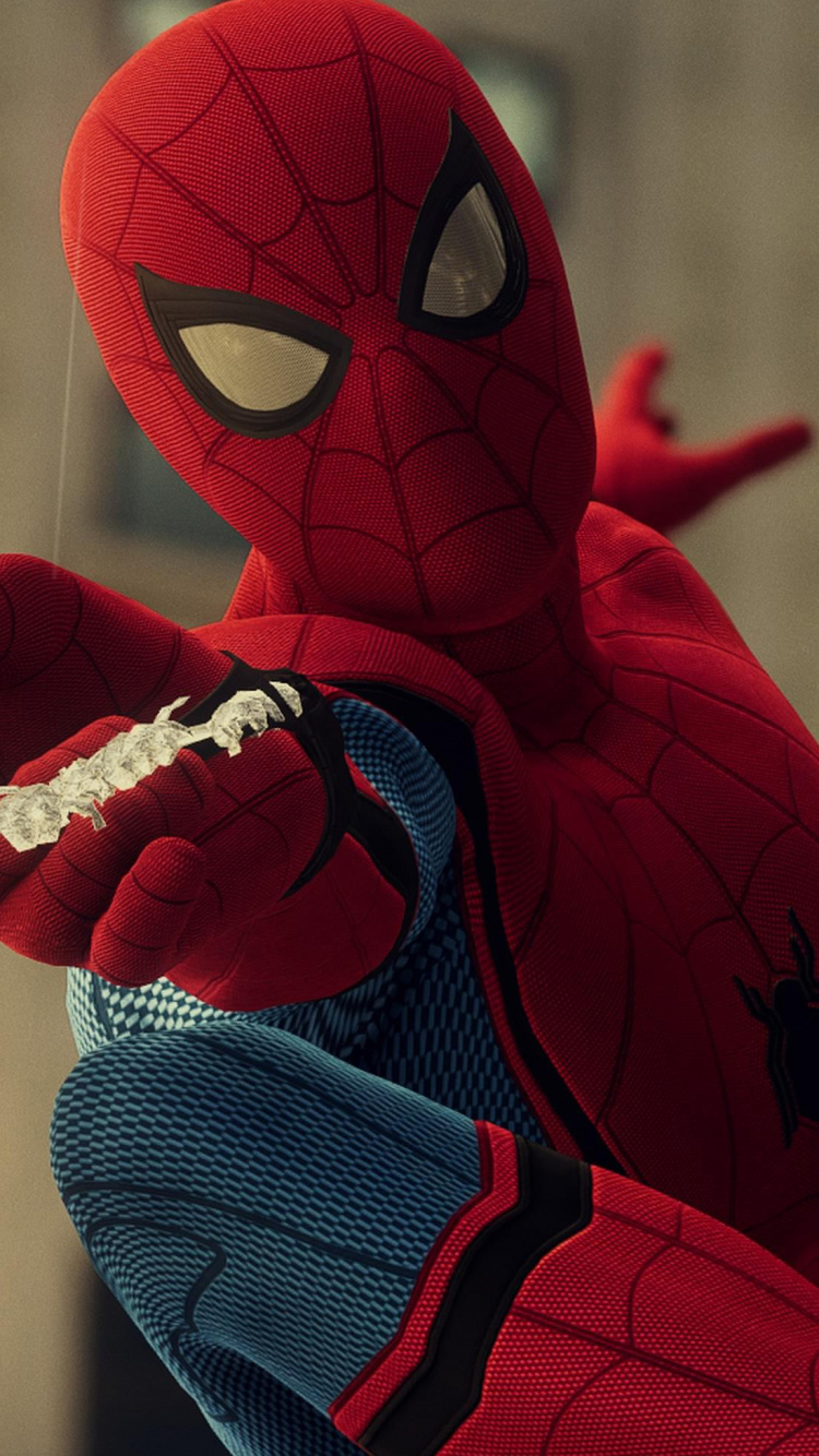 Обои человек-паук, Insomniac Games, супергерой, кармин, ткань в разрешении 750x1334