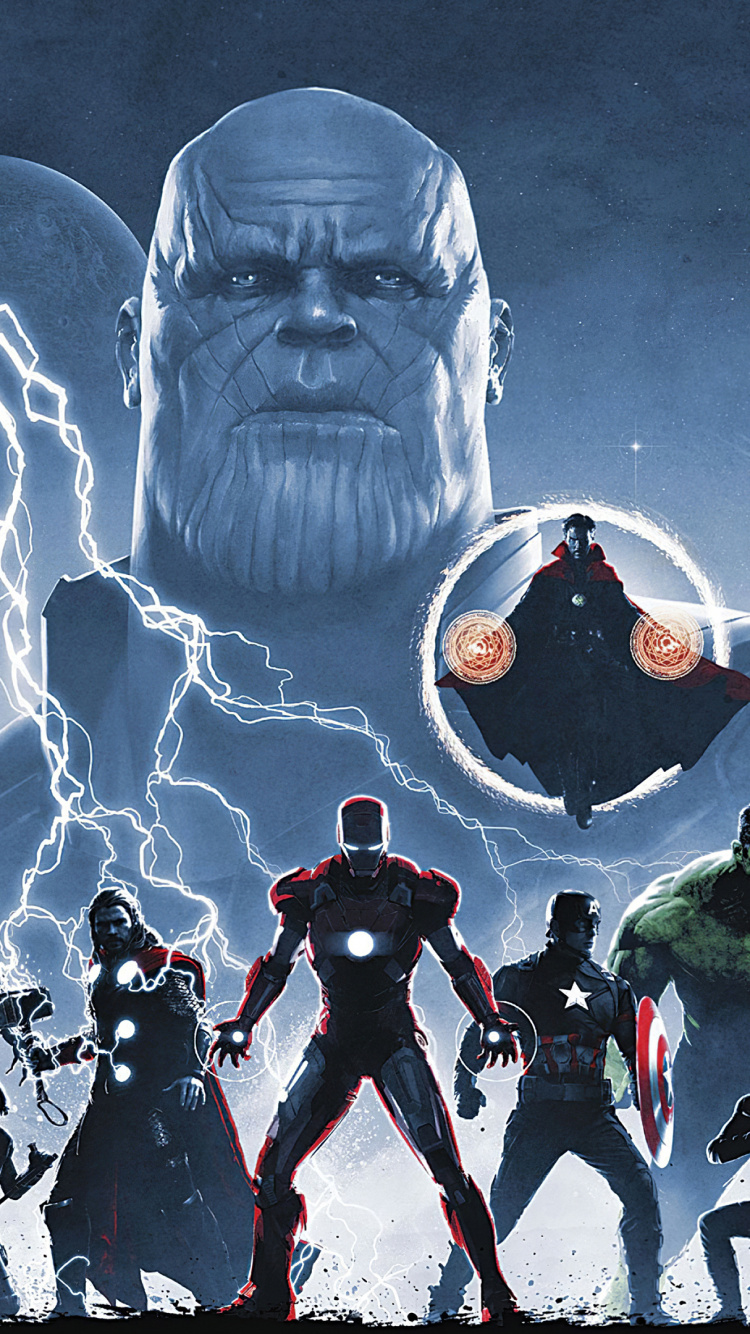 Обои Железный человек, ТОР, marvel, Танос, мстители в разрешении 750x1334