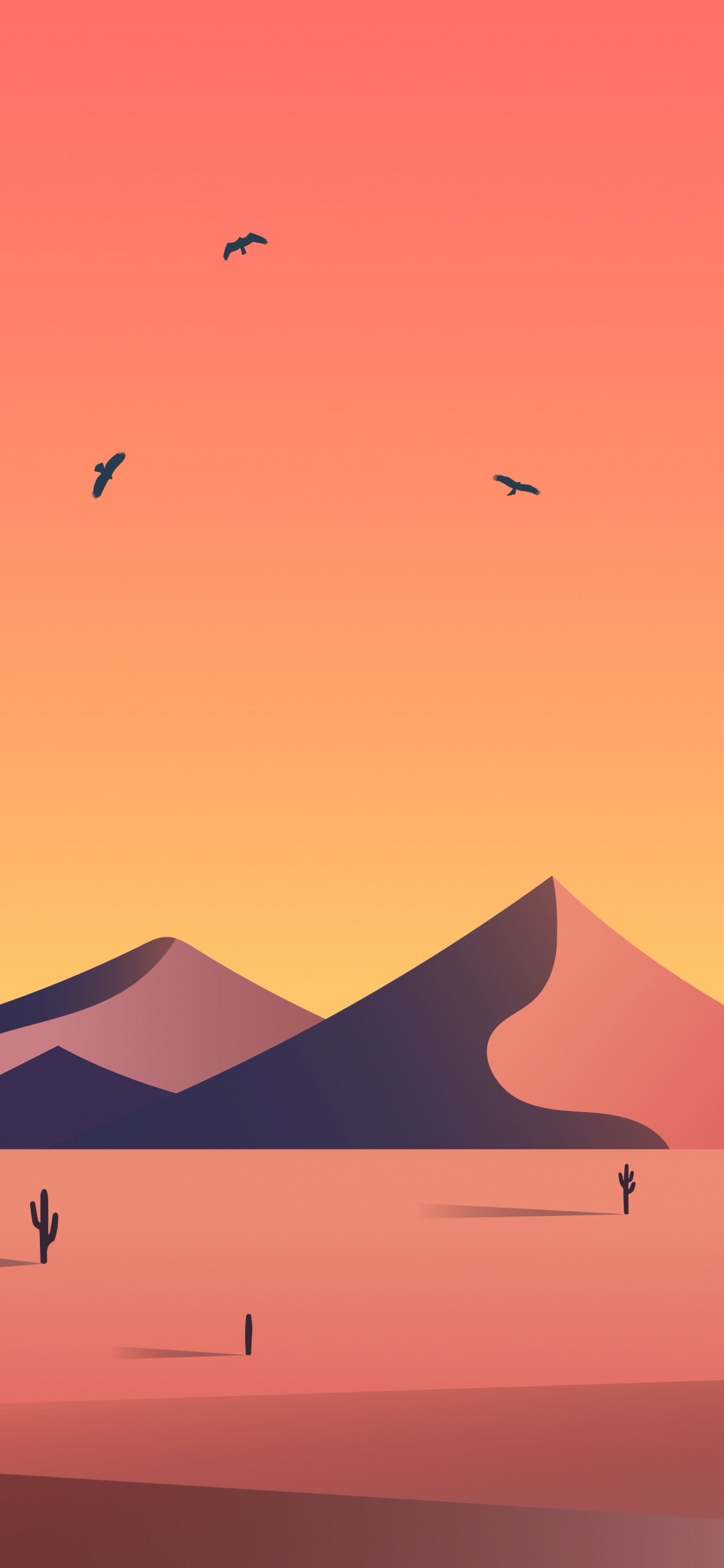 Обои экорегион, птица, природа, склон, Апельсин в разрешении 1125x2436