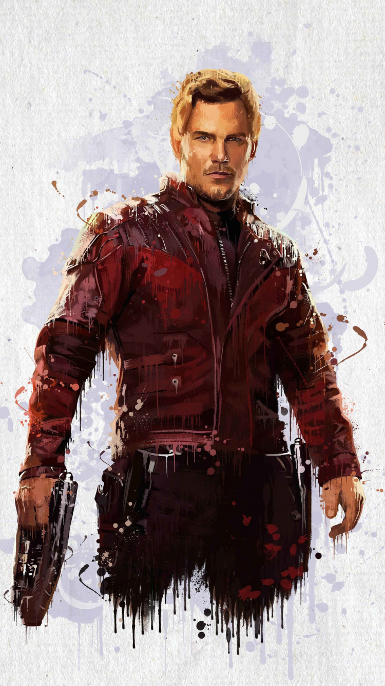 Обои Стар-Лорд, Мстители: Война бесконечности, мститель, Студия Marvel, marvel в разрешении 750x1334