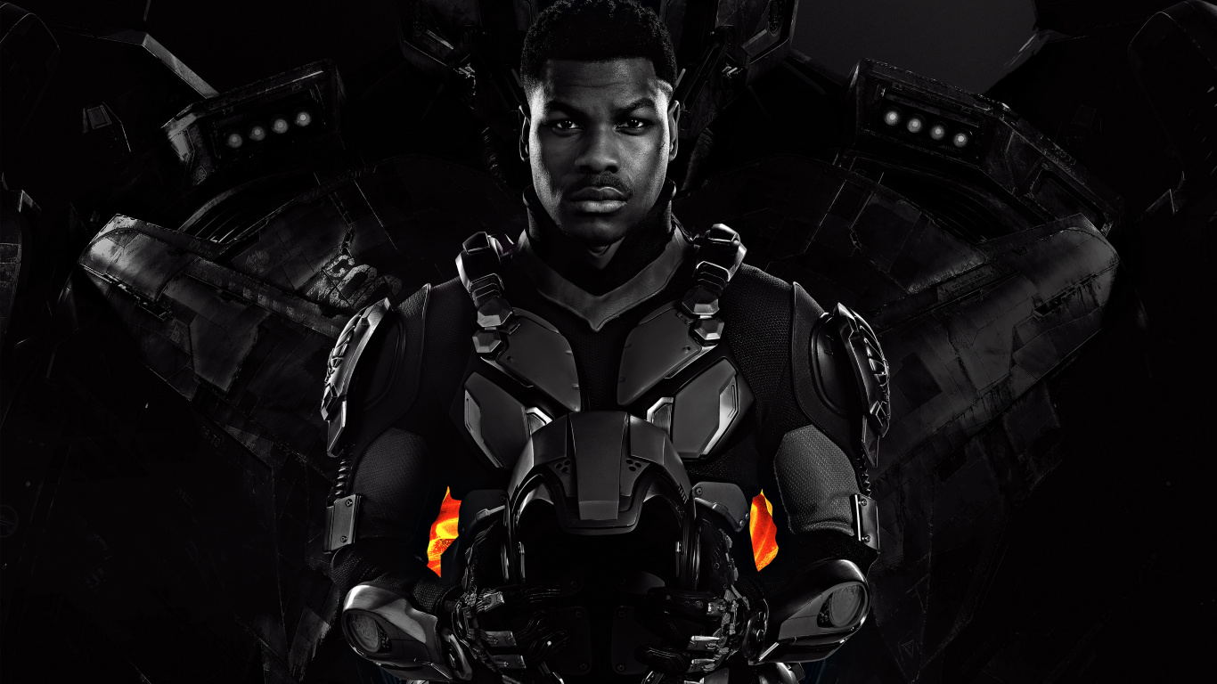 Обои Тихоокеанский рубеж, Восстание Тихоокеанского Региона, Джон Бойега, темнота, фантастический фильм в разрешении 1366x768