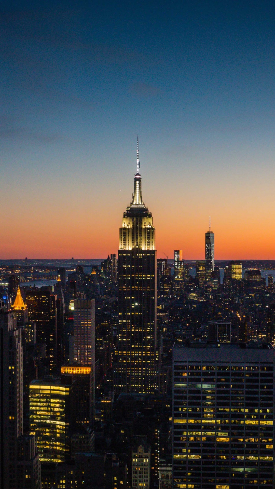 Обои небоскреб, город, городской пейзаж, городской район, линия горизонта в разрешении 1080x1920