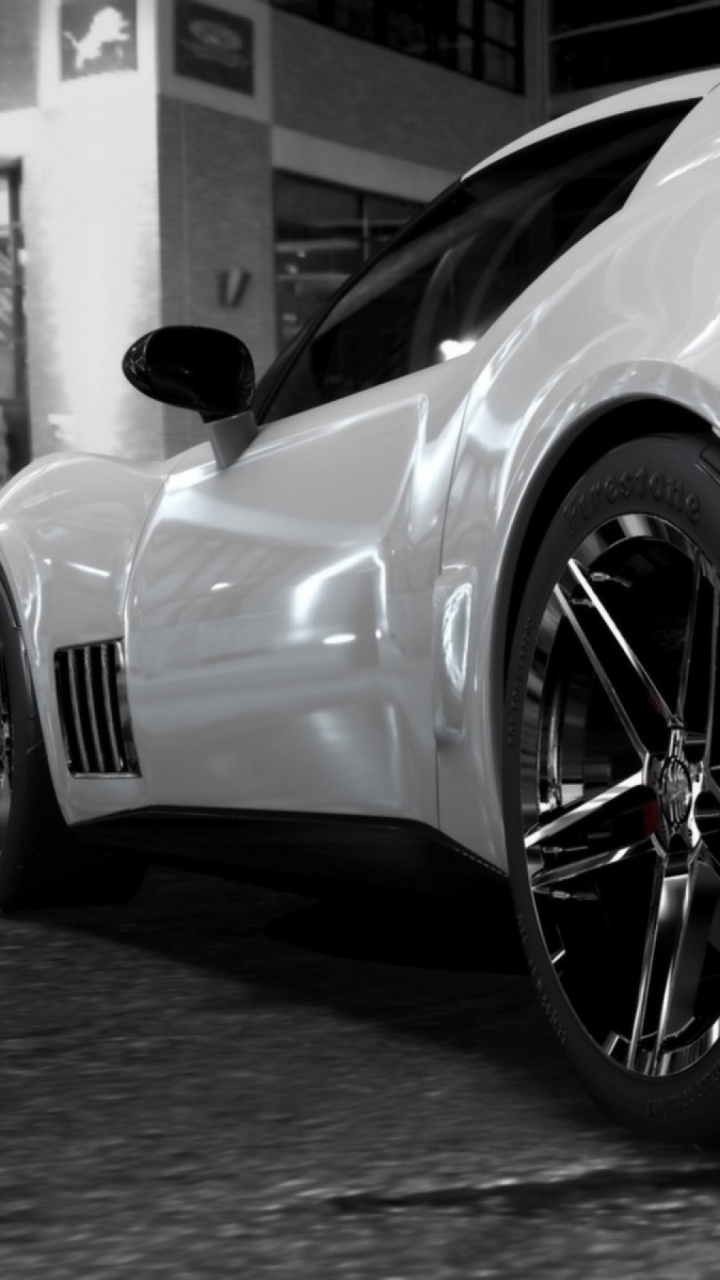 Обои авто, corvette stingray, Шевроле, колесо, спорткар в разрешении 720x1280