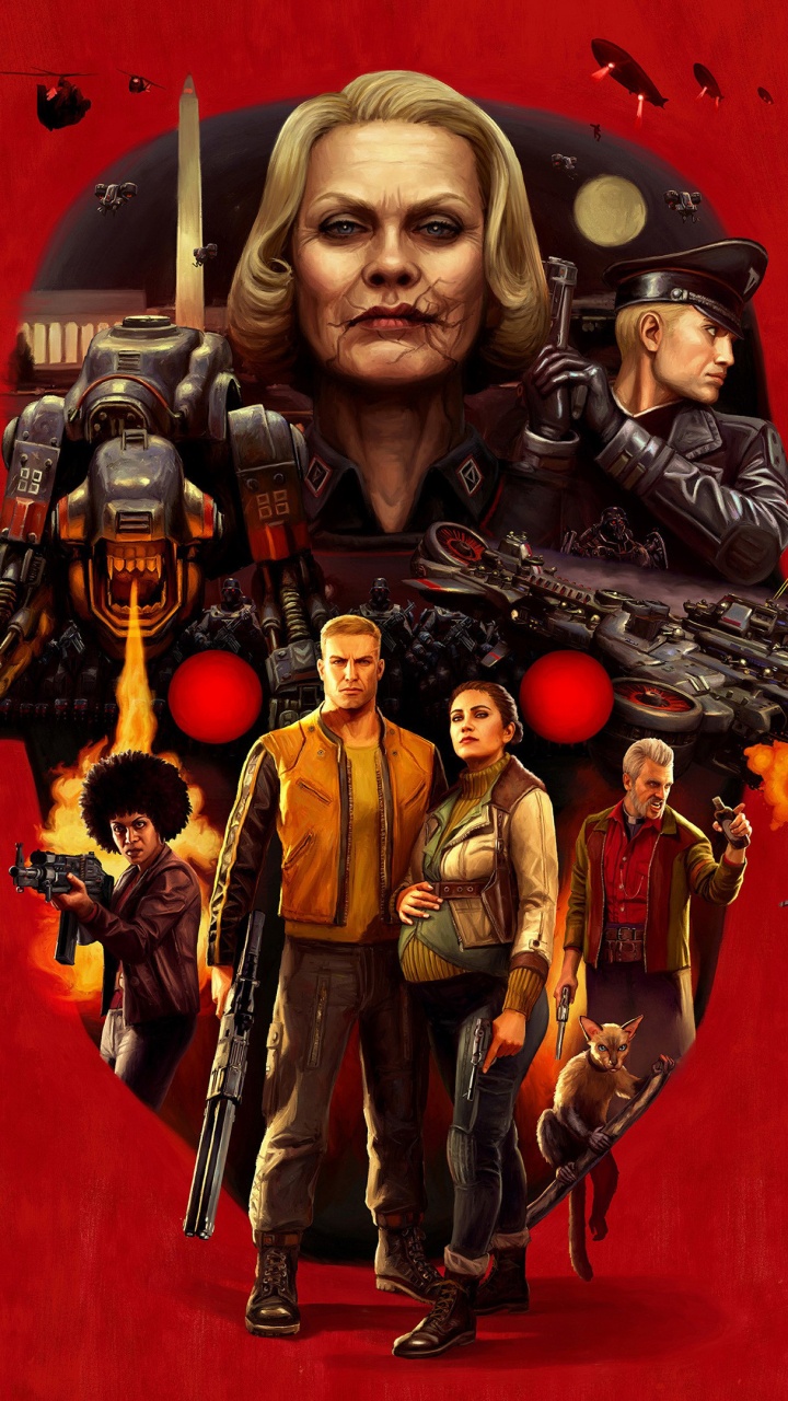 Обои фигурка, Вольфенштейн второй Новый Колосс, Вольфенштейн Новый Порядок, Е3 2017, Тень Колосса в разрешении 720x1280