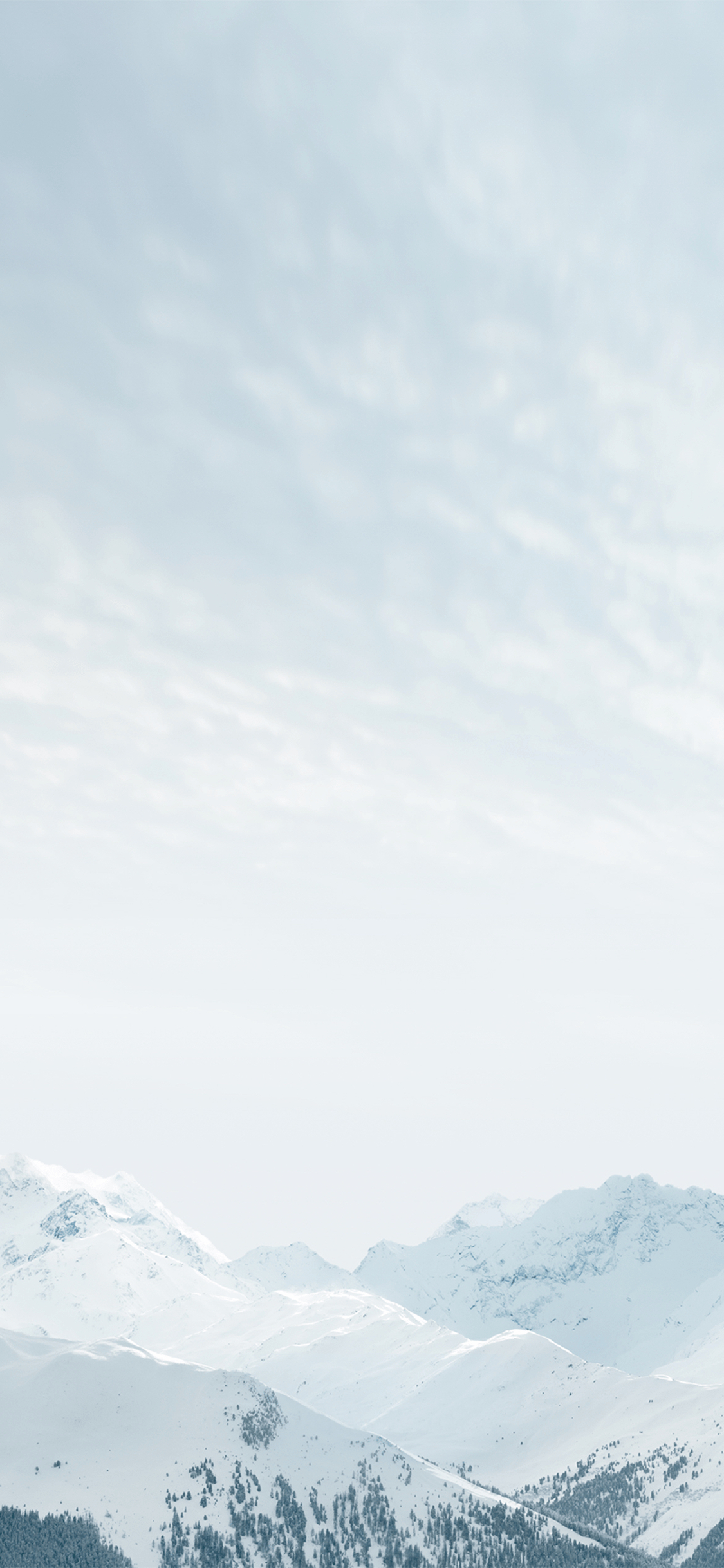 Обои ios, яблоко, облако, гора, снег в разрешении 1125x2436