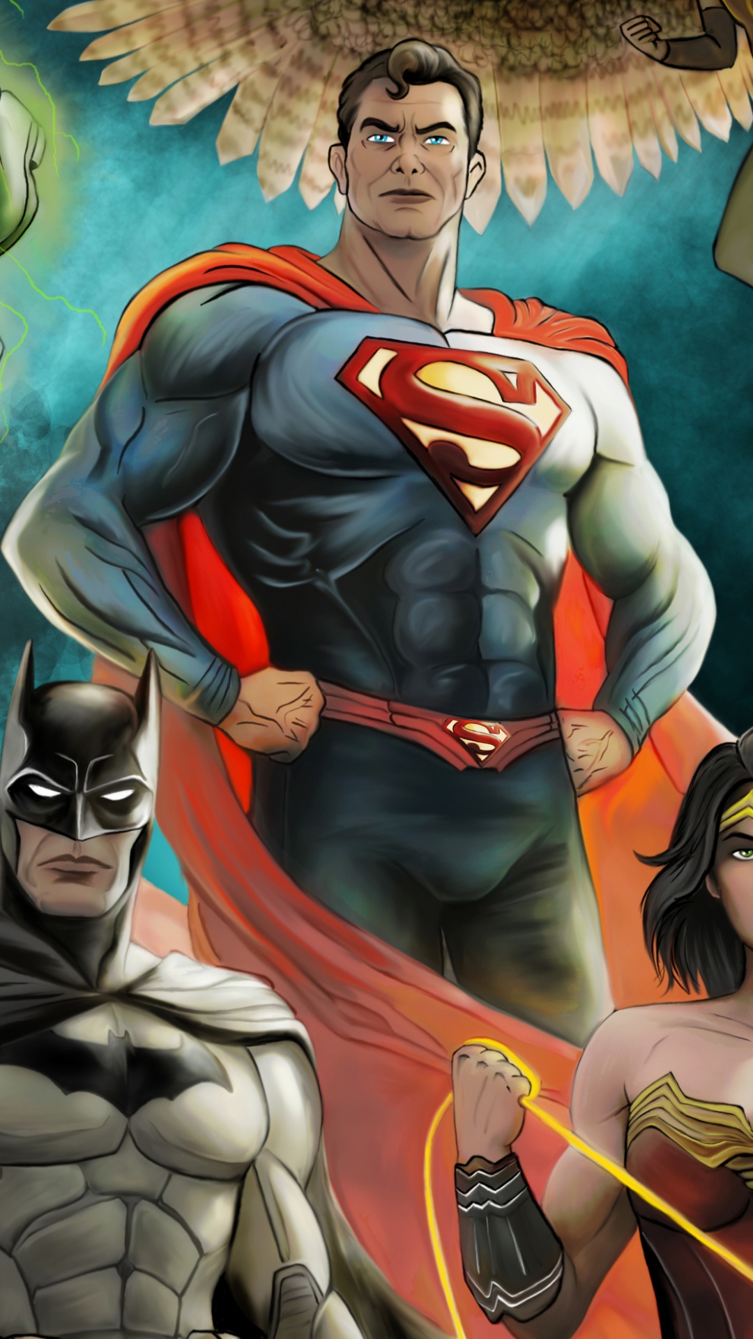 Обои супергерой, Лига справедливости, Супермен, герой, человек в разрешении 1080x1920