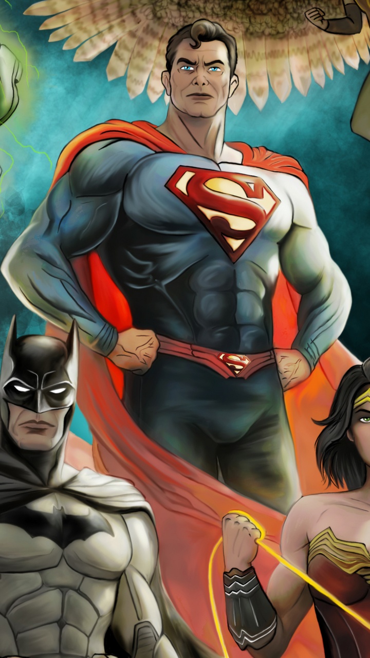 Обои супергерой, Лига справедливости, Супермен, герой, человек в разрешении 720x1280