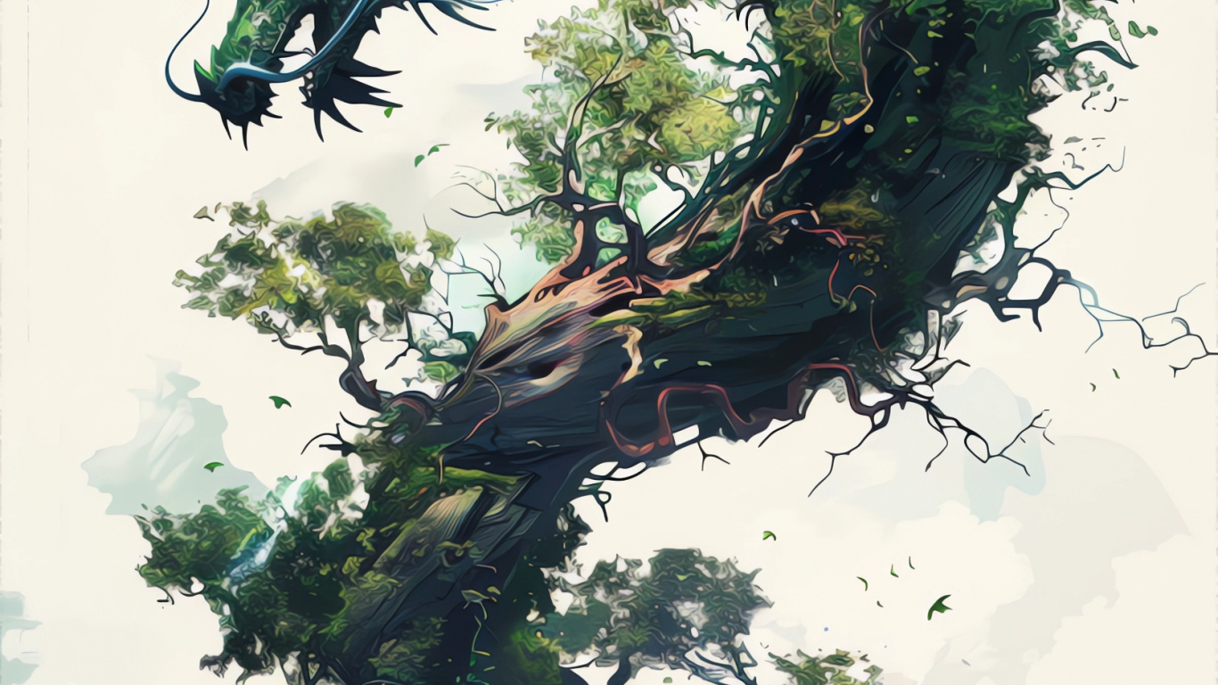 Обои вечнозеленое растение, визуальное искусство, живопись, гидроресурсы, жидкий в разрешении 1366x768