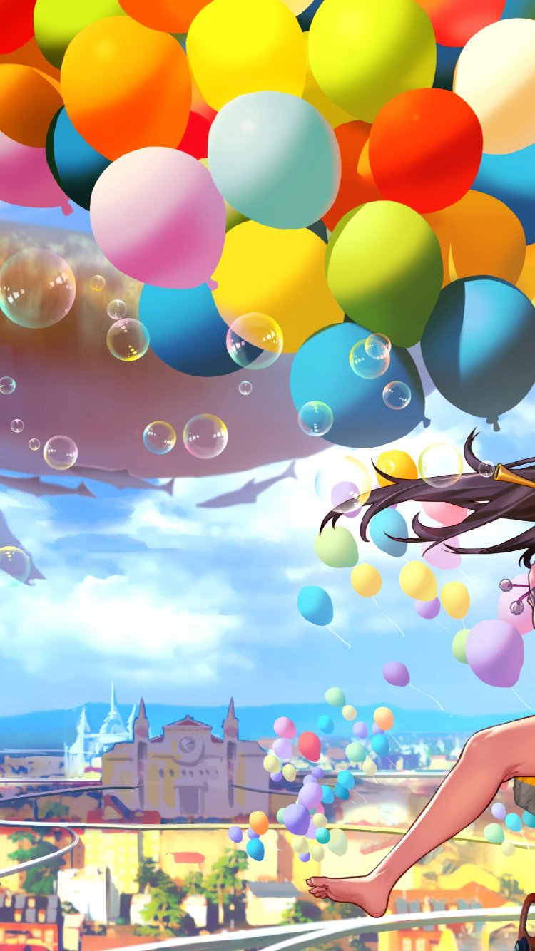 Обои аниме, рукав, забава, Счастлив, досуг в разрешении 750x1334