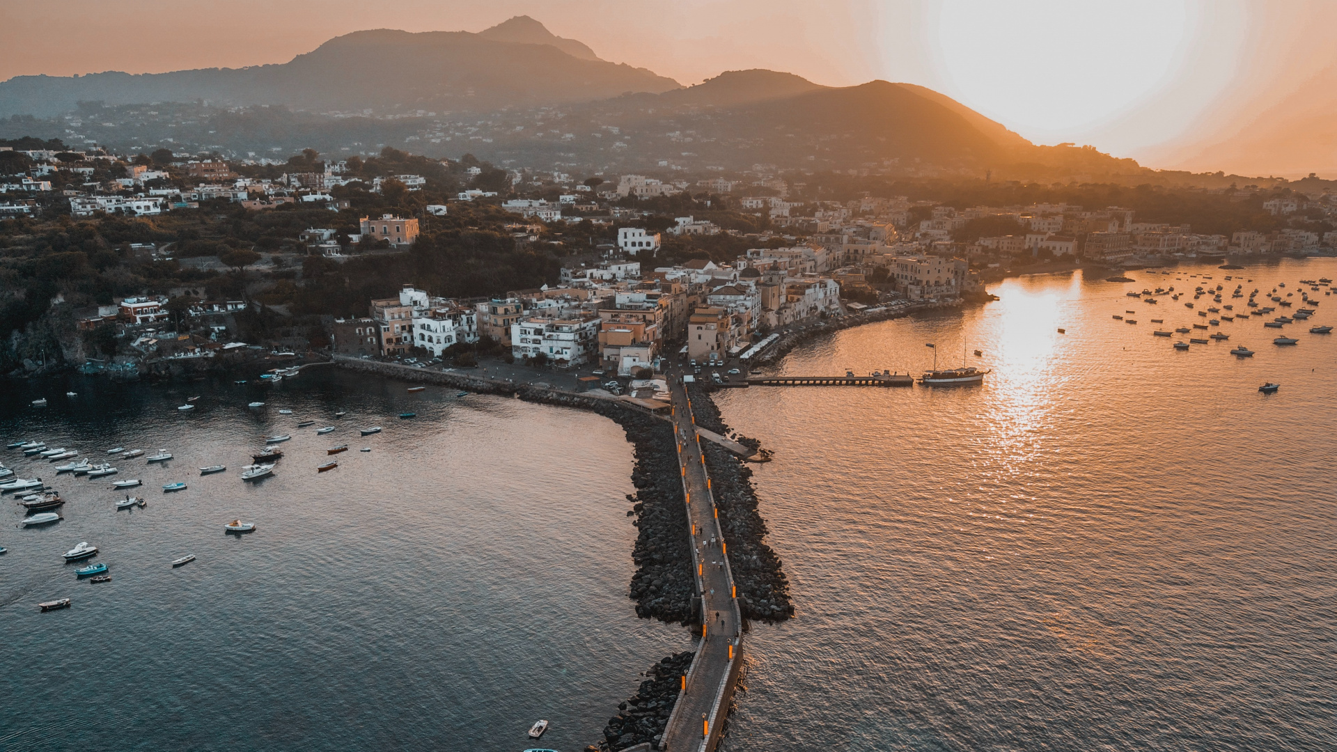 Обои закат, вода, гидроресурсы, море, побережье в разрешении 1920x1080