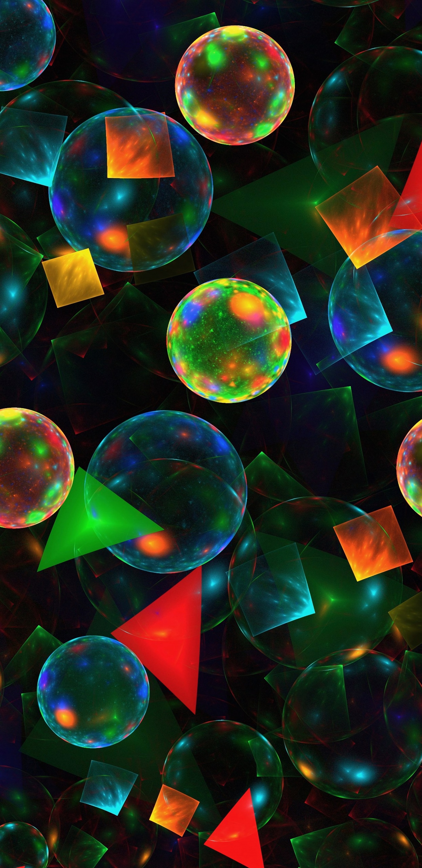 Обои круг, пространство, красочность, космос, свет в разрешении 1440x2960