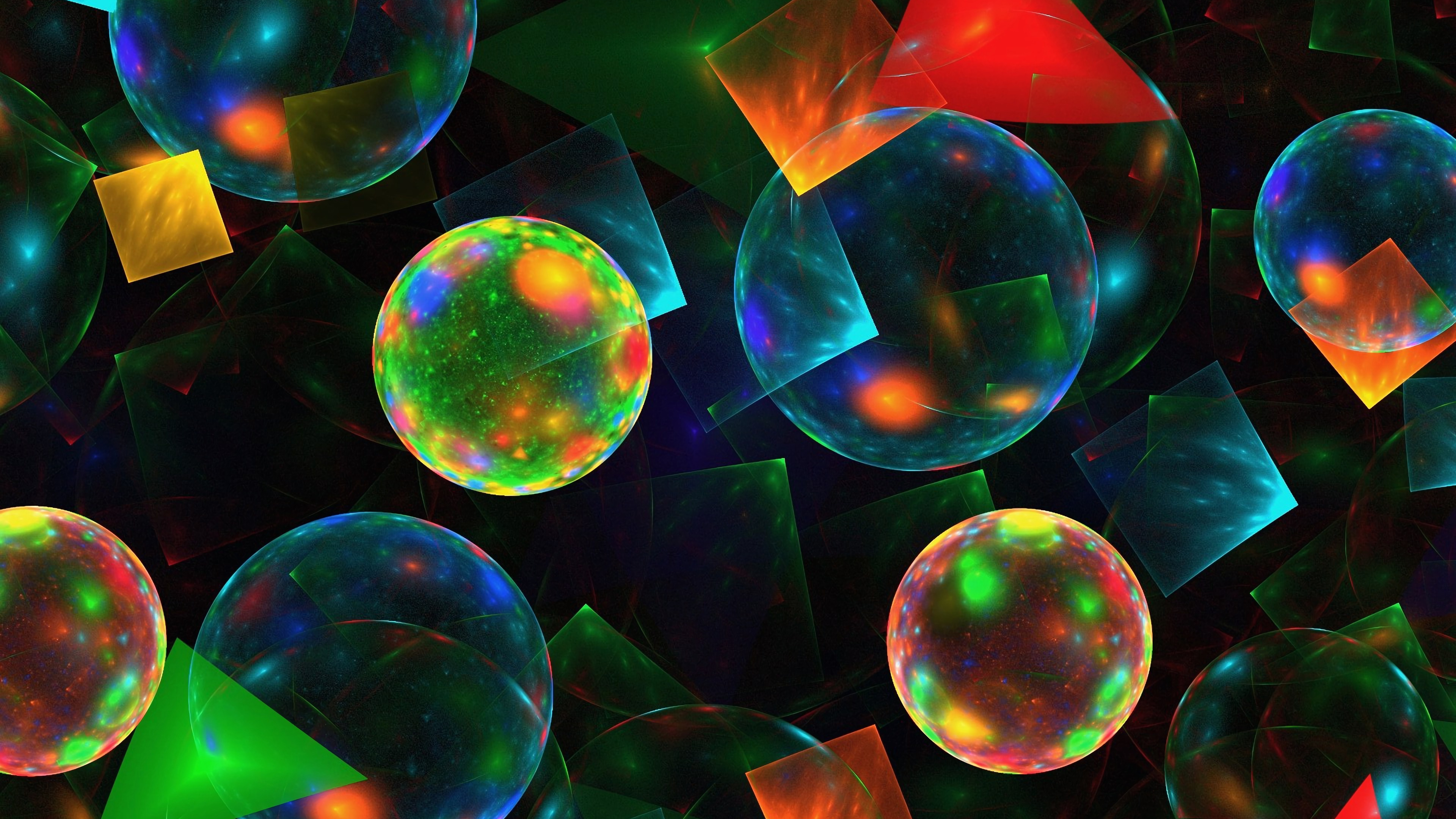 Обои круг, пространство, красочность, космос, свет в разрешении 3840x2160