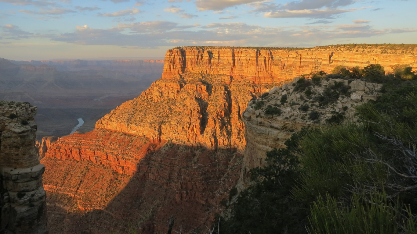 Обои большой каньон, каньон, обрыв, национальный парк, бесплодные земли в разрешении 1366x768