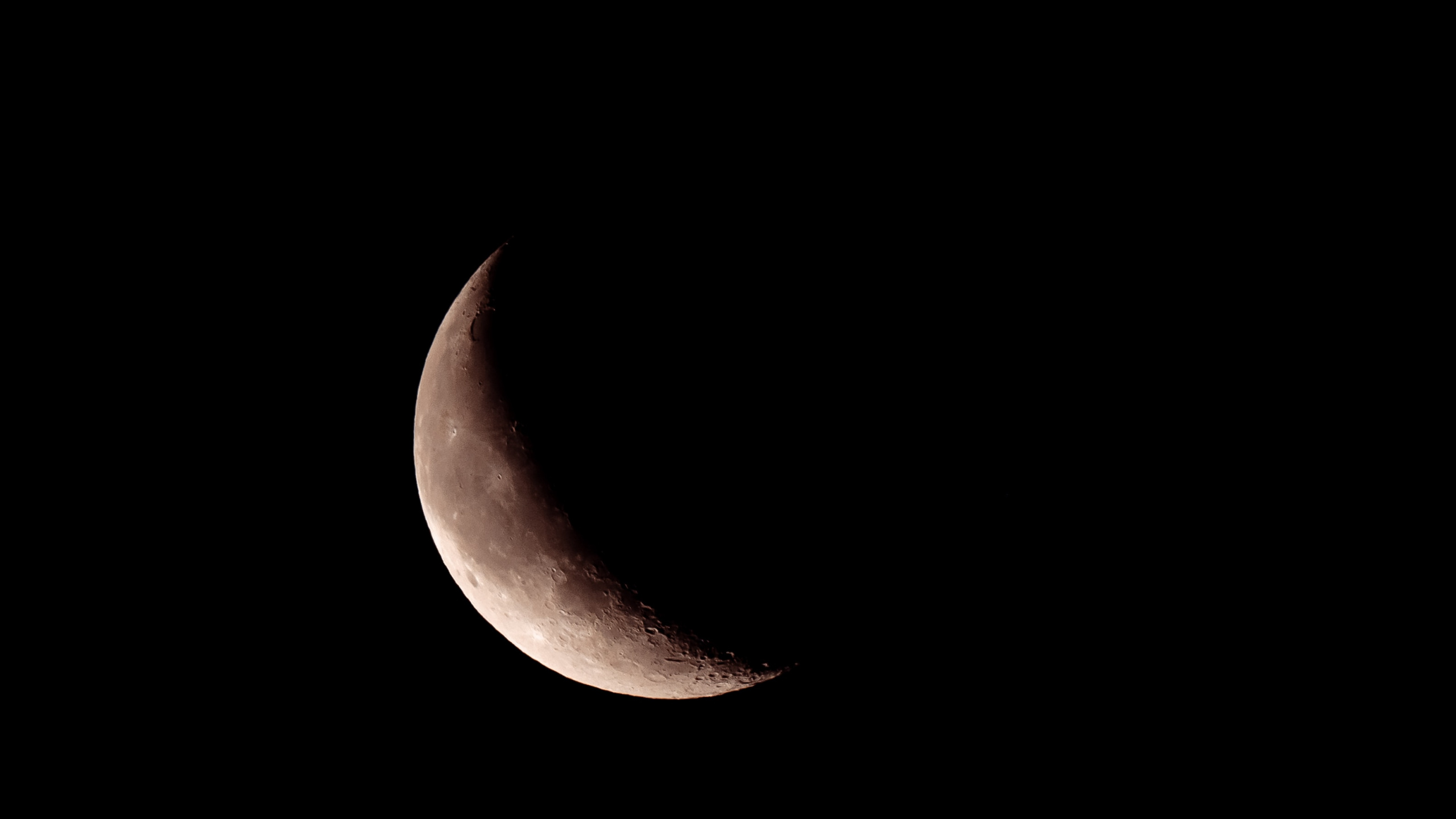 Обои полумесяц, последний квартал, черный, астрономический объект, красота в разрешении 2560x1440