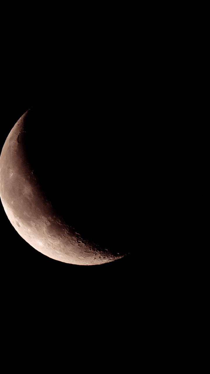 Обои полумесяц, последний квартал, черный, астрономический объект, красота в разрешении 720x1280