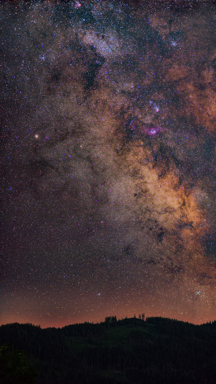 Обои Астрономия, Млечный Путь, природа, атмосфера, космическое пространство в разрешении 750x1334