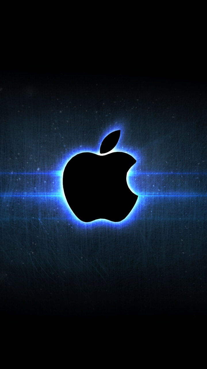 Обои apple, темнота, графика, лого, ios в разрешении 720x1280