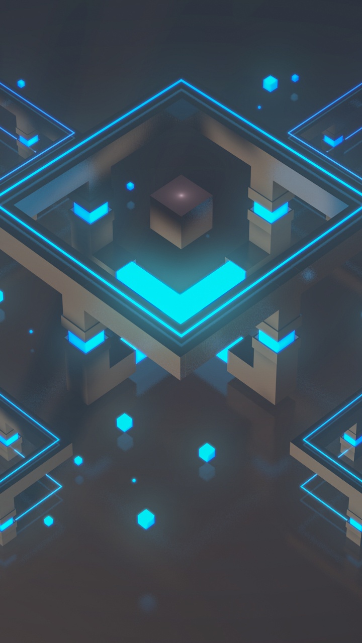 Обои синий, свет, дизайн, электрик, узор в разрешении 720x1280