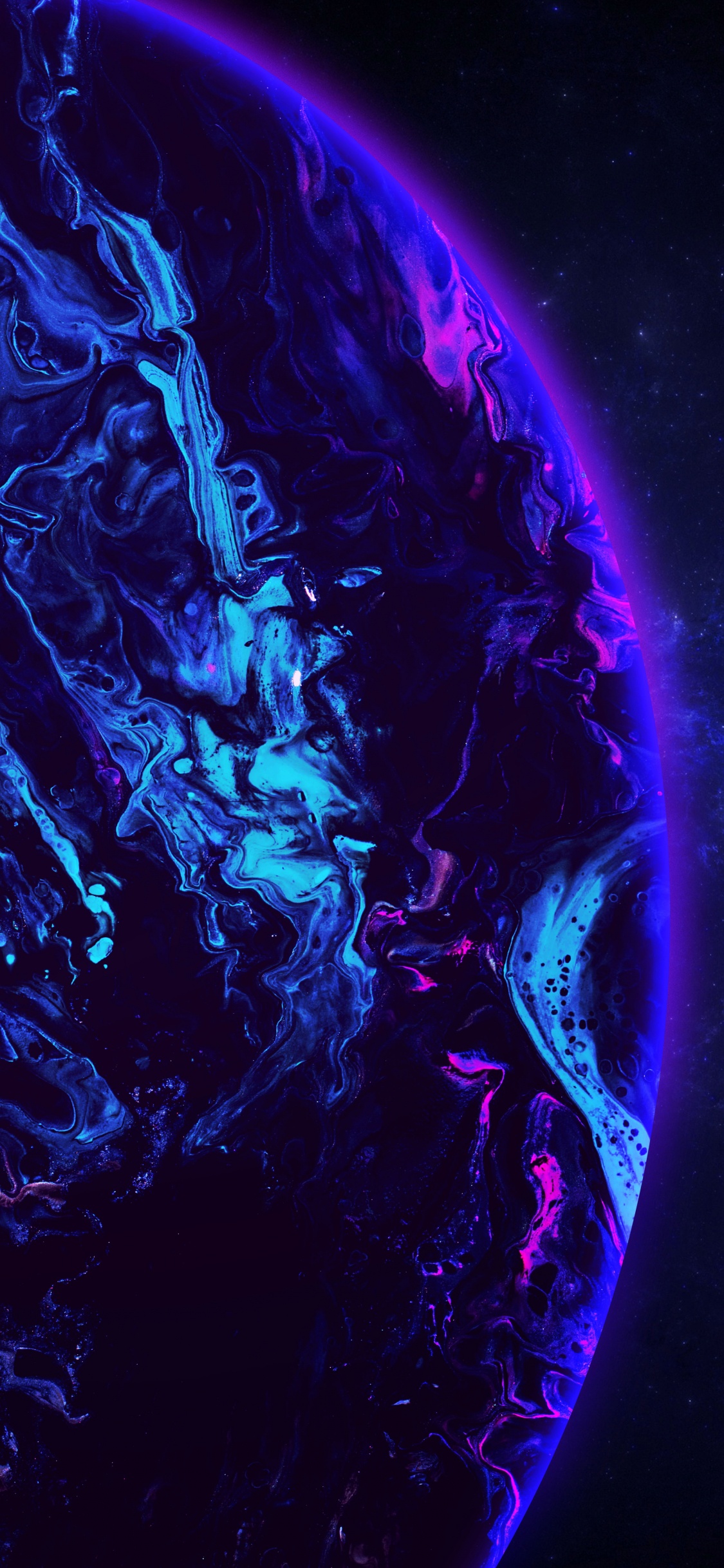 Обои земля, вода, мир, арт, астрономический объект в разрешении 1125x2436