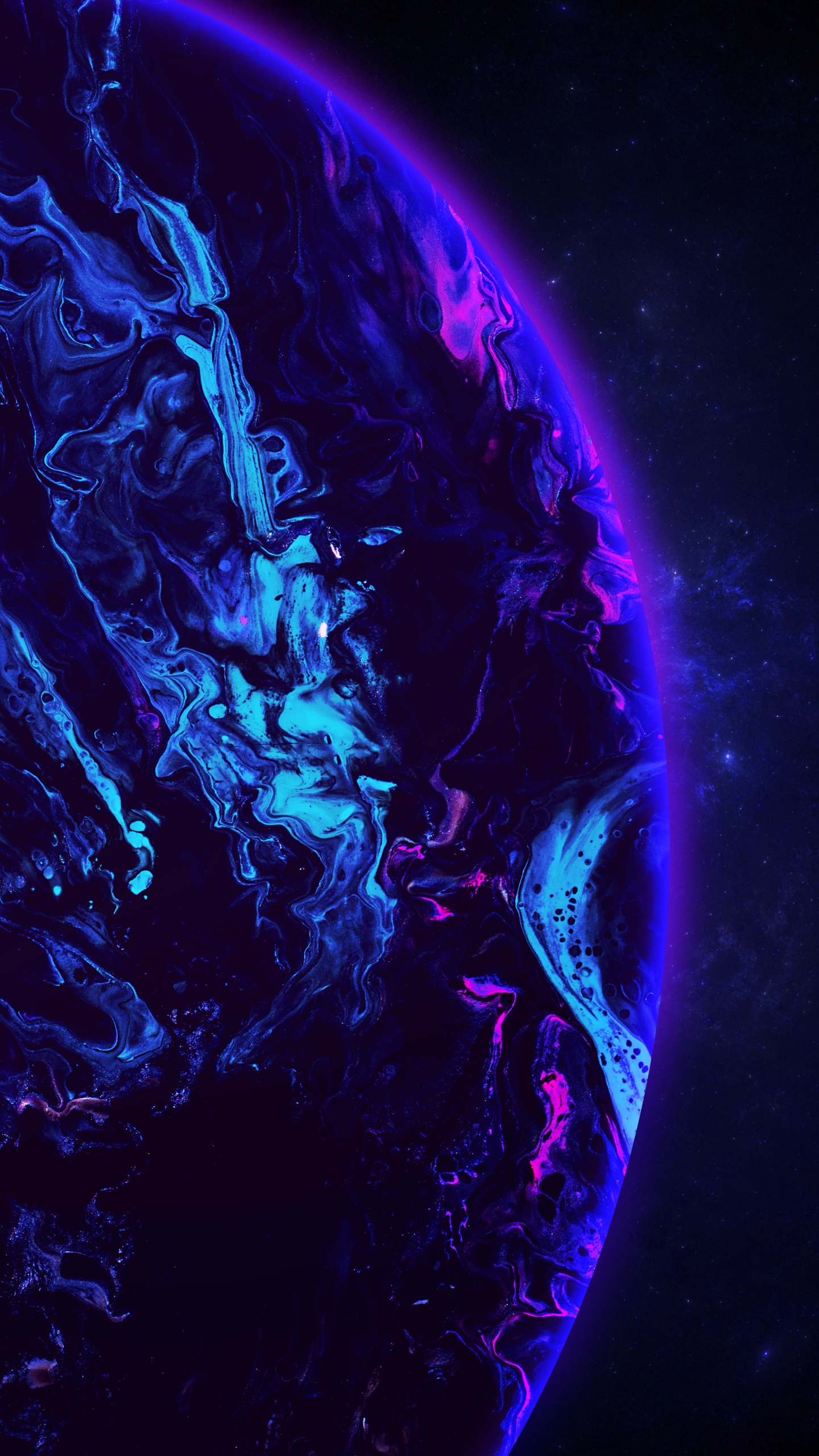 Обои земля, вода, мир, арт, астрономический объект в разрешении 1440x2560