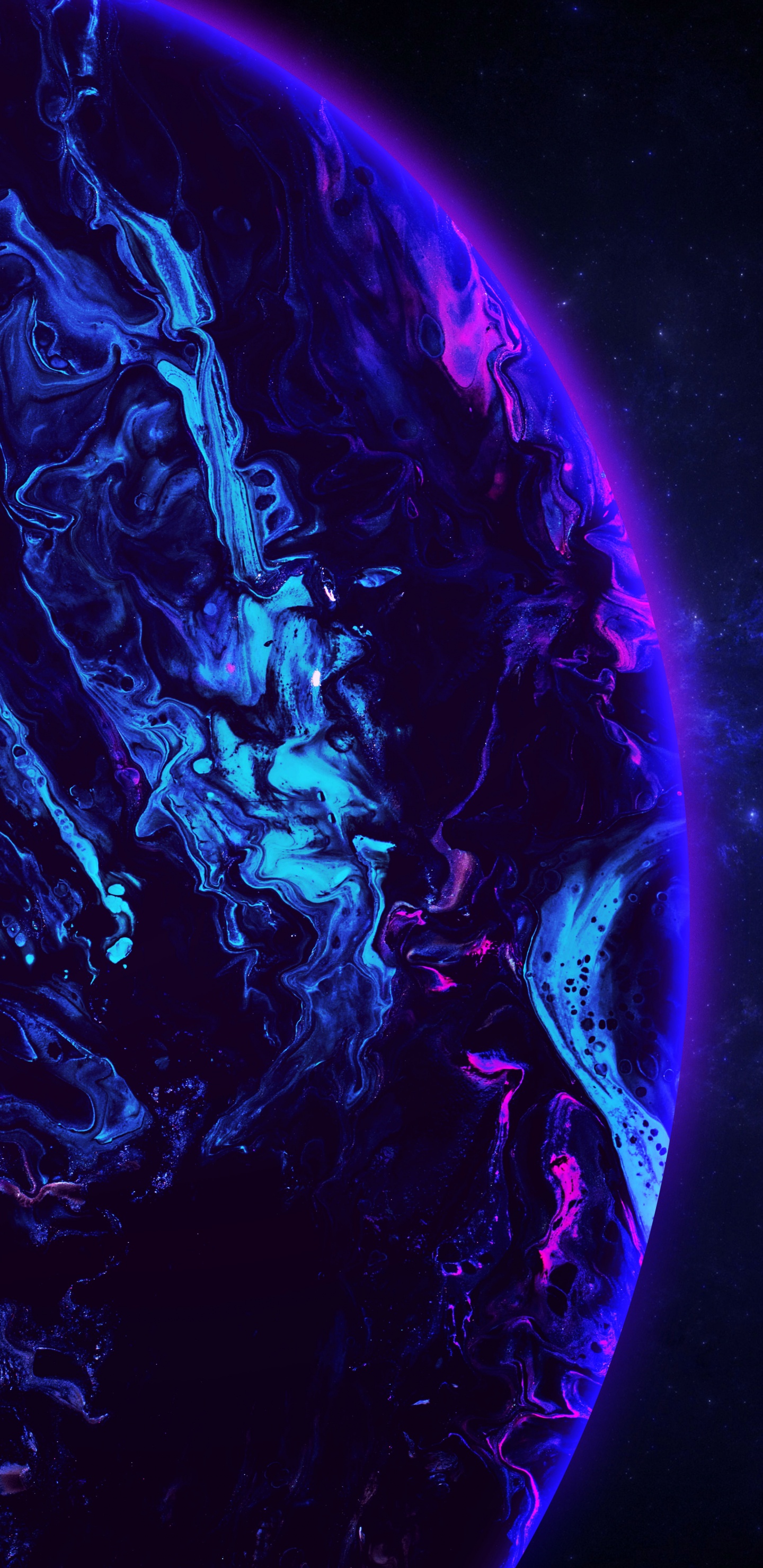 Обои земля, вода, мир, арт, астрономический объект в разрешении 1440x2960