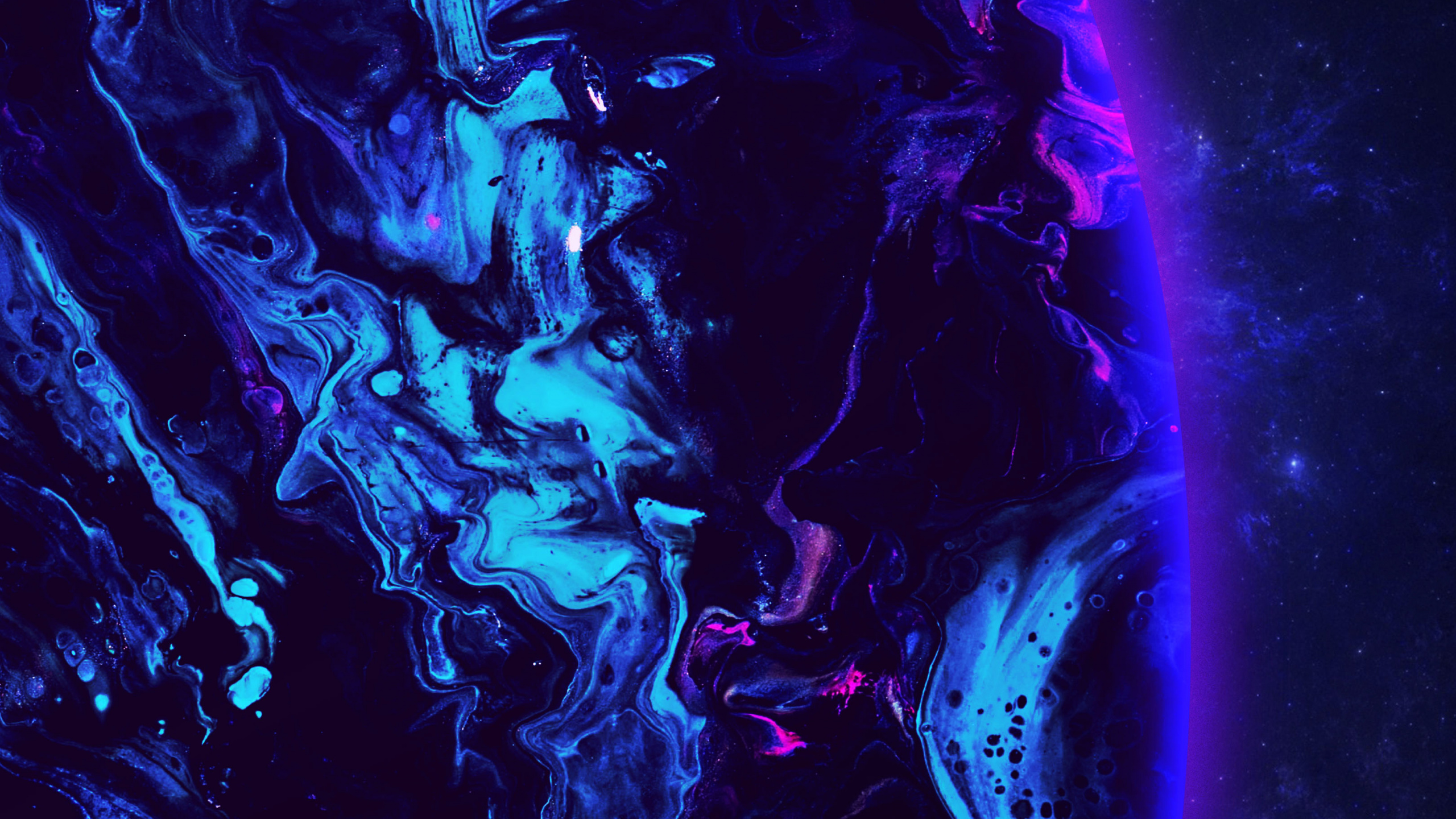 Обои земля, вода, мир, арт, астрономический объект в разрешении 2560x1440