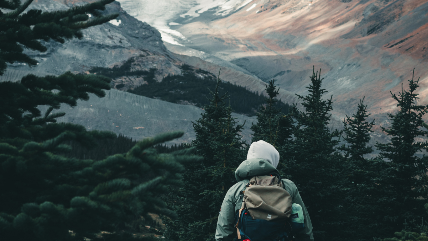 Обои Сина Вейбо, облако, гора, растение, лиственница в разрешении 1366x768