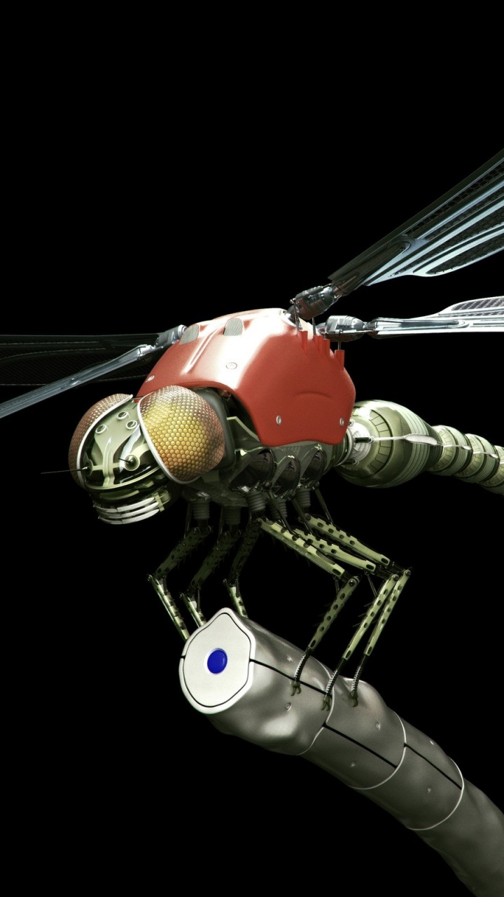Обои робот, стрекозы и бабочки, крыло, машины, машина в разрешении 720x1280