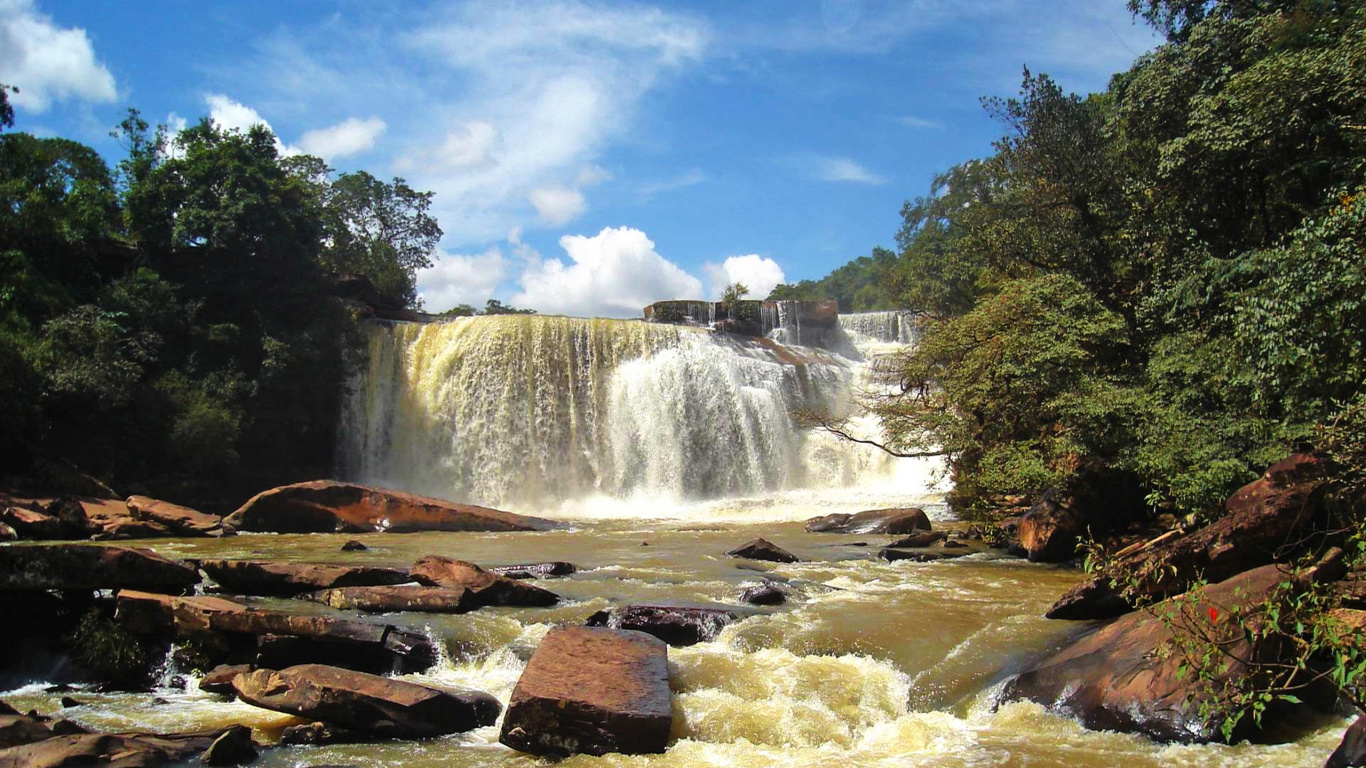 Обои водопад, природа, гидроресурсы, водоем, вода в разрешении 1366x768