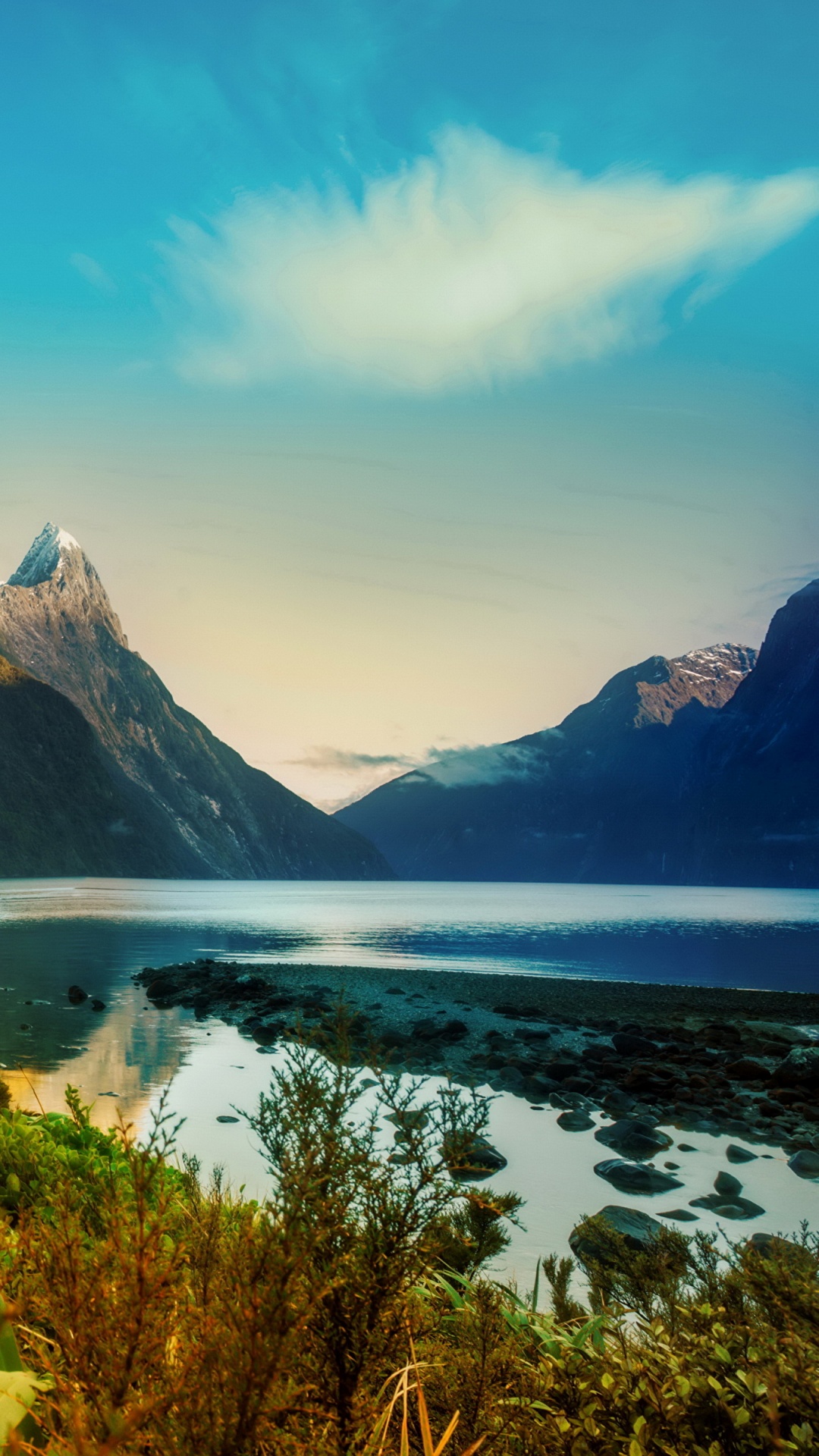 Обои милфорд саунд, природа, гора, нагорье, дикая местность в разрешении 1080x1920