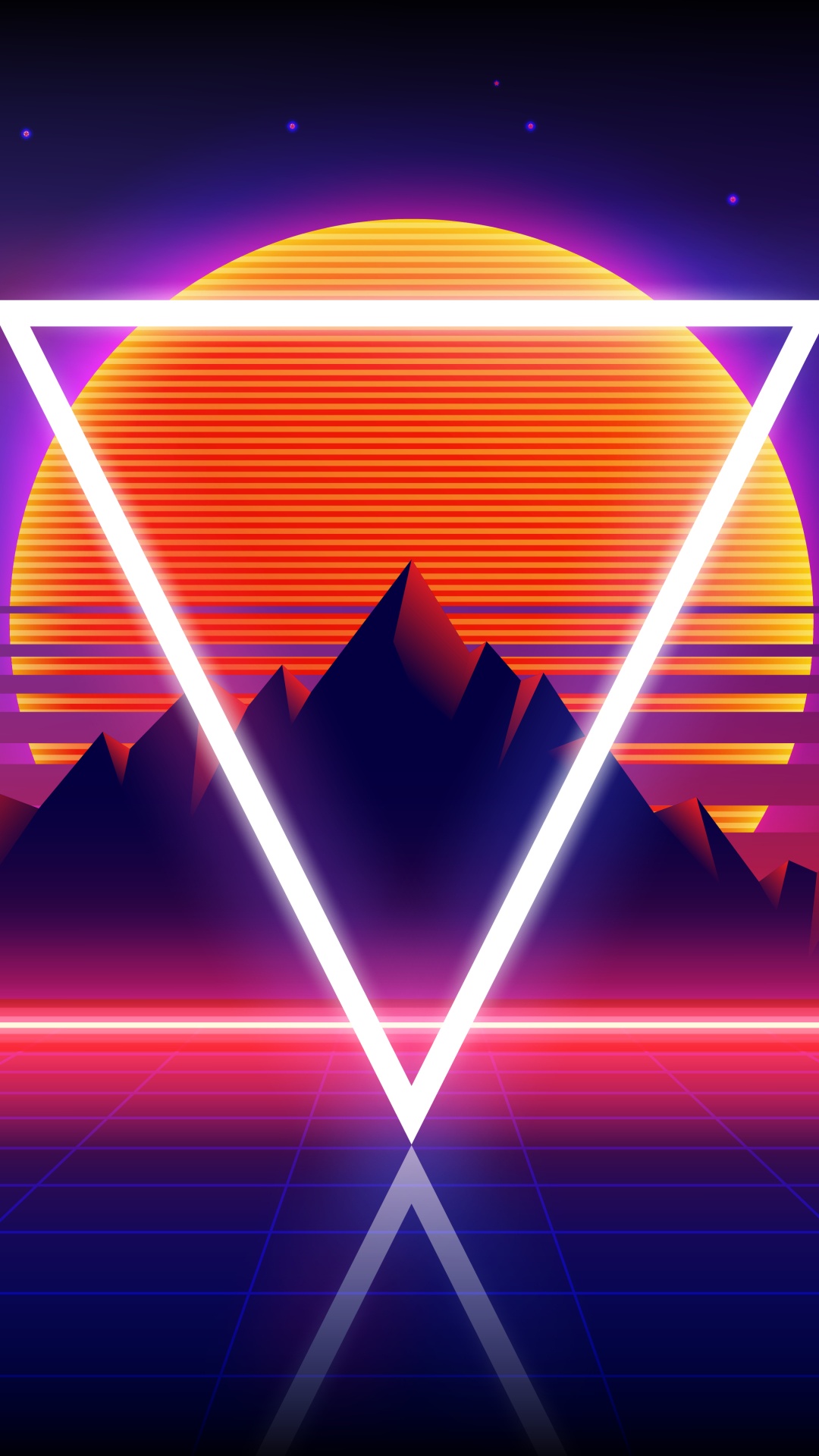 Обои арт, Synthwave, мир, свет, пурпур в разрешении 1080x1920