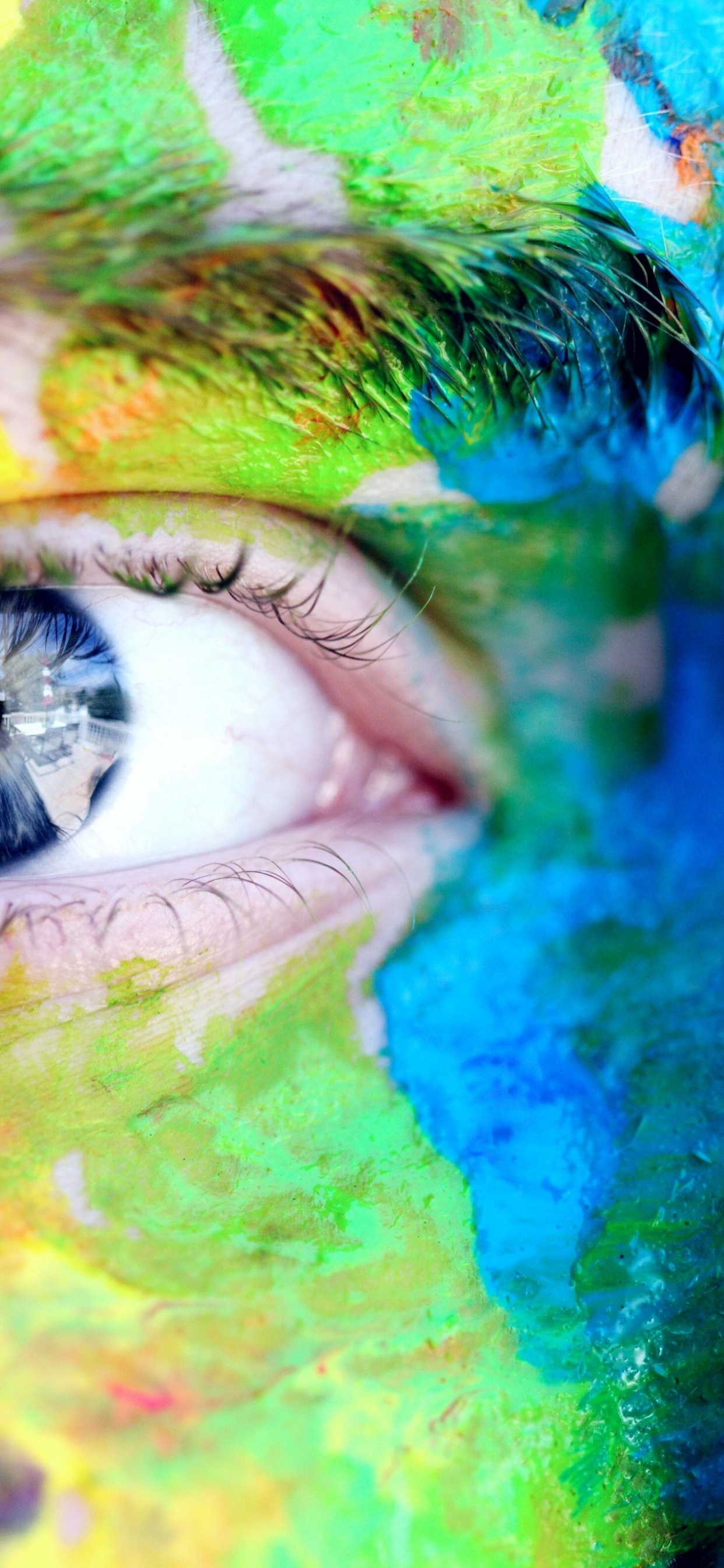 Обои красочность, бровь, ресничка, ткань, ирис в разрешении 1242x2688