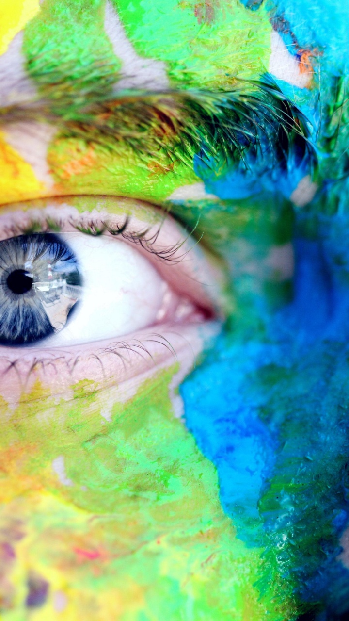 Обои красочность, бровь, ресничка, ткань, ирис в разрешении 720x1280