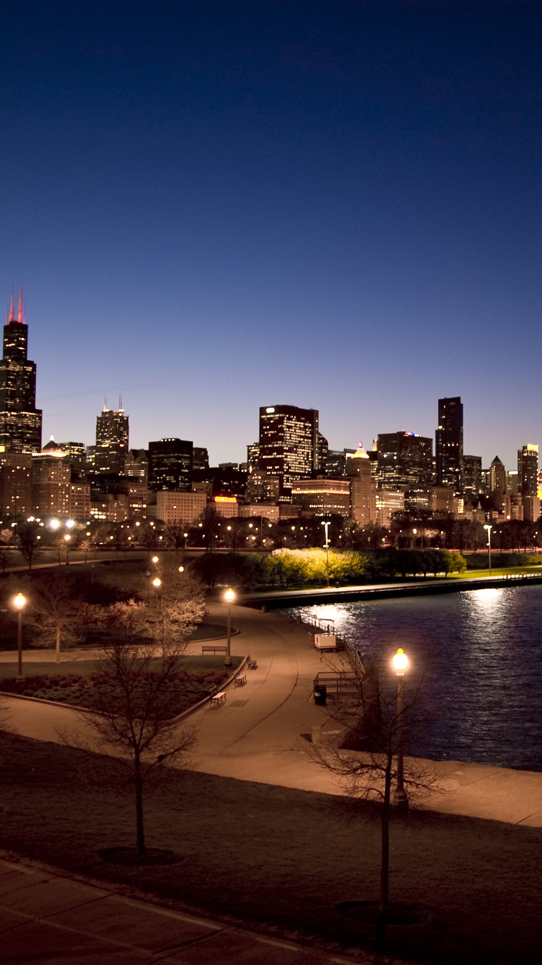 Обои линия горизонта, Чикаго, небоскреб, город, городской пейзаж в разрешении 1080x1920