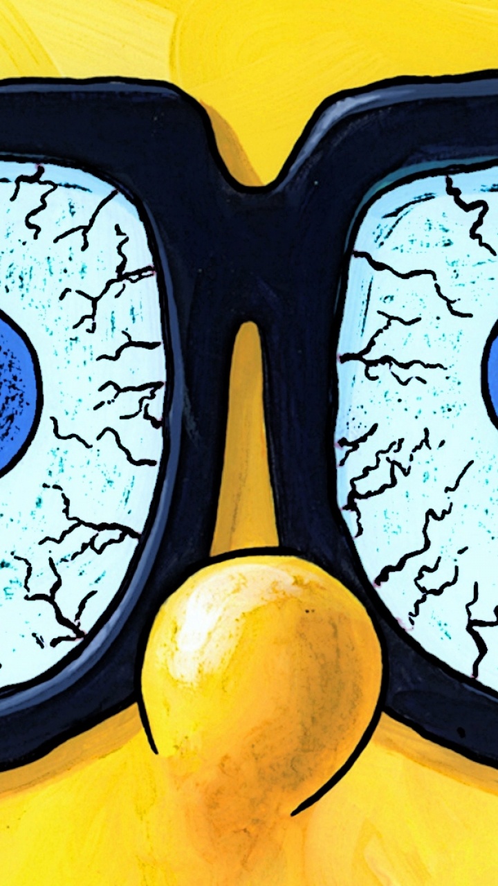 Обои Губка Боб, Юмор, мультфильм, глаз, желтый в разрешении 720x1280