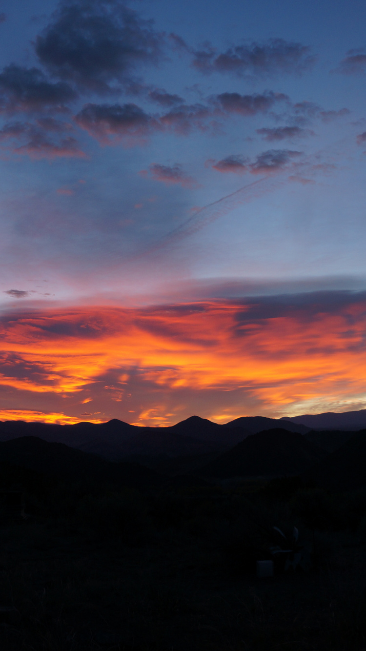 Обои небо, облако, вечер, ночное небо, закат в разрешении 750x1334