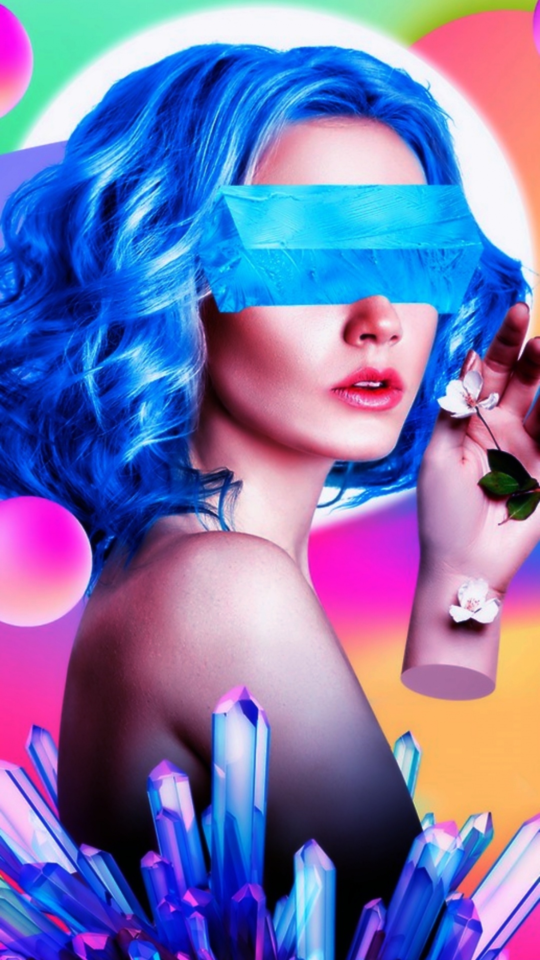 Обои красота, окраска волос, губа, прическа, бровь в разрешении 1080x1920