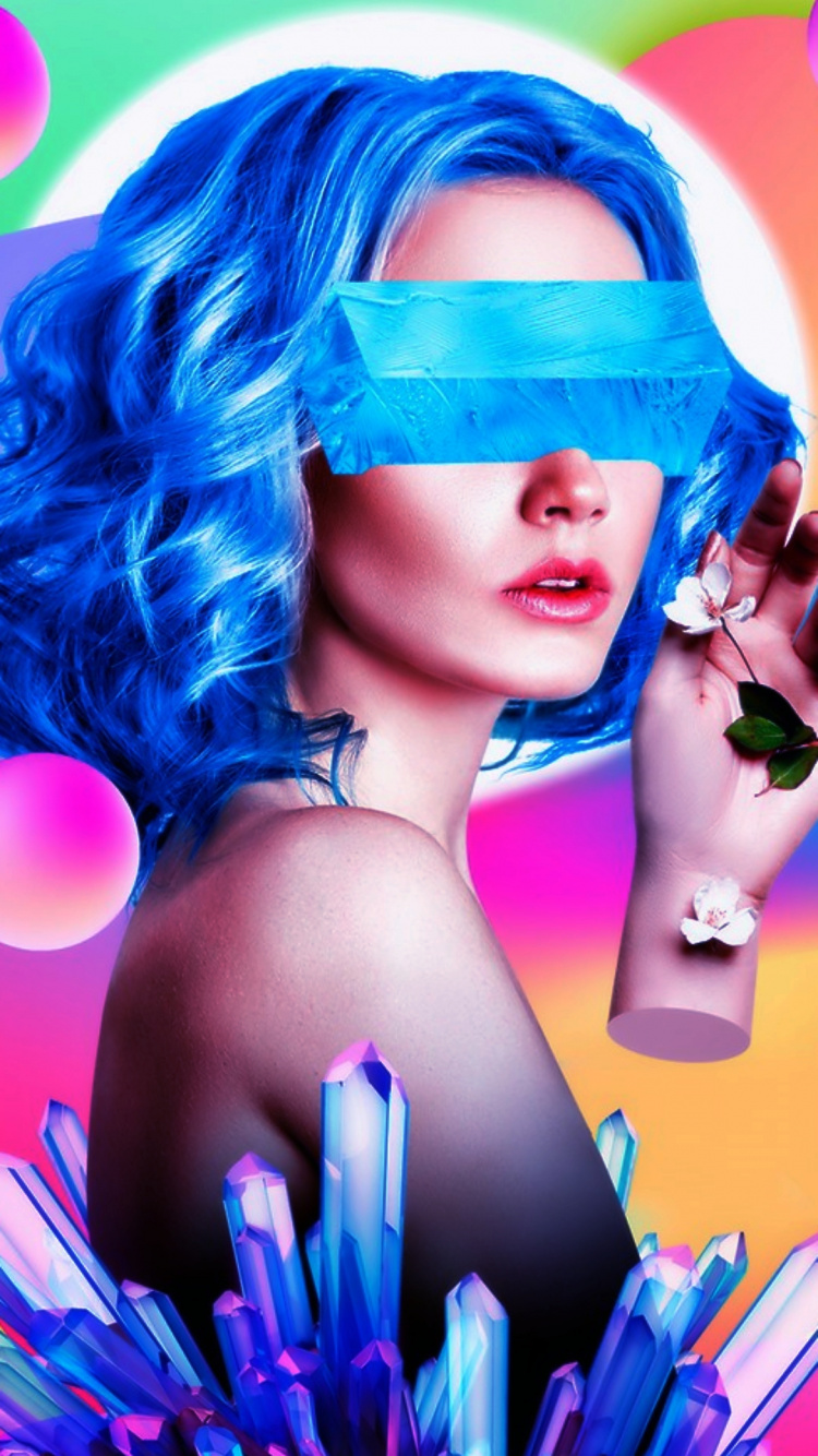 Обои красота, окраска волос, губа, прическа, бровь в разрешении 750x1334