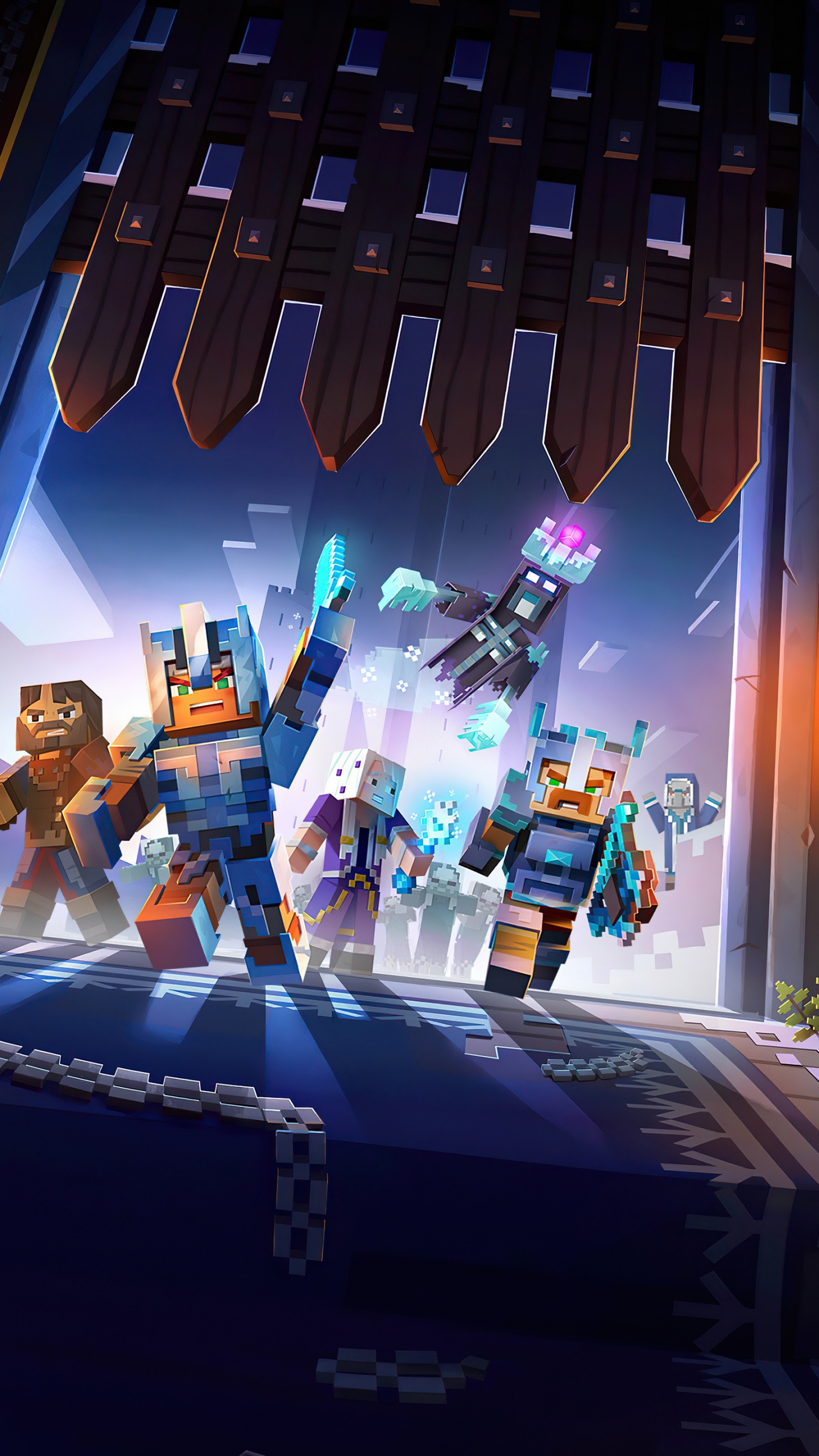 Обои Minecraft Dungeons Creeping Winter в разрешении 1440x2560