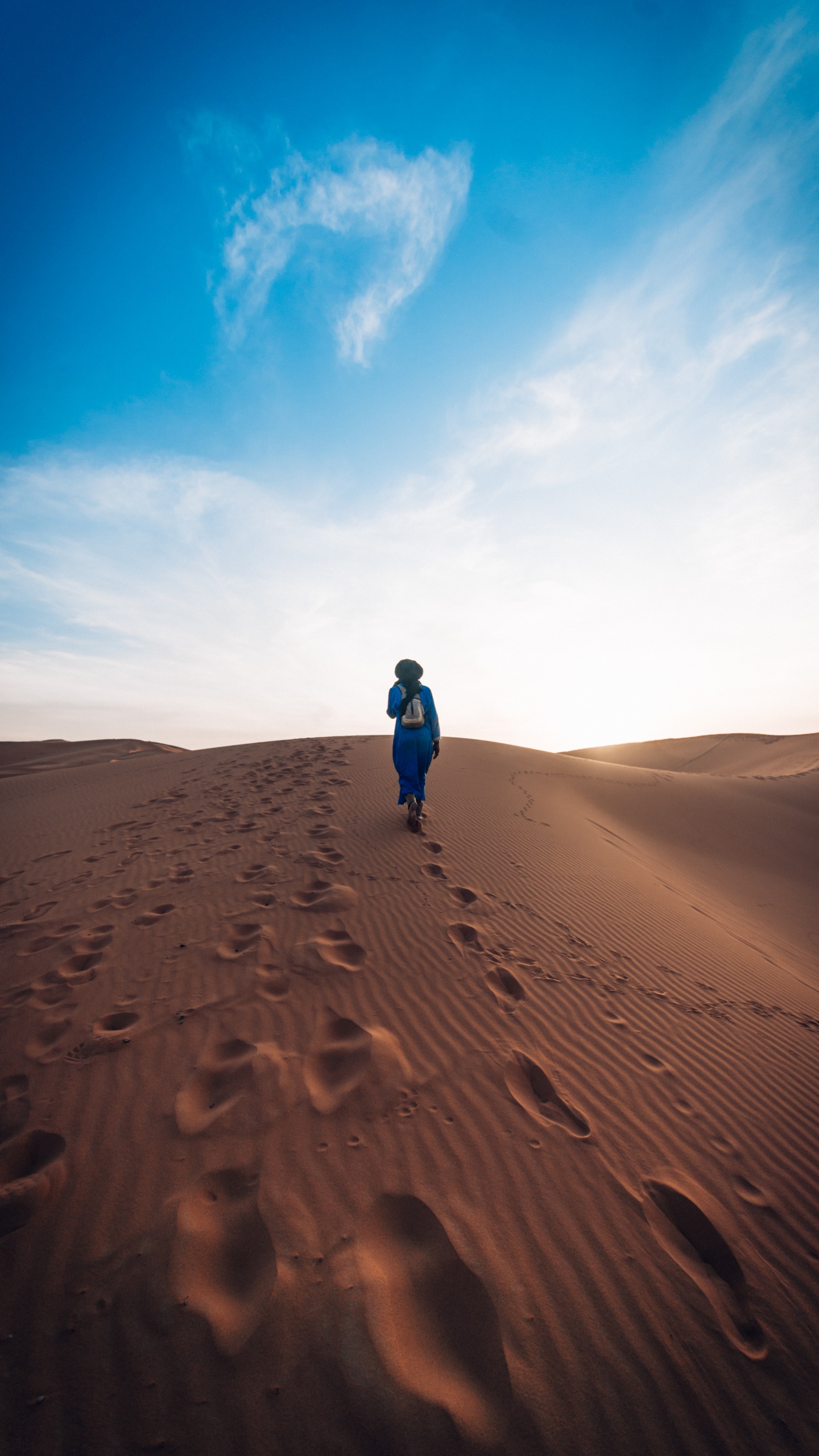 Обои песок, окружающая среда, эолийские рельефы, эрг, сахара в разрешении 1440x2560