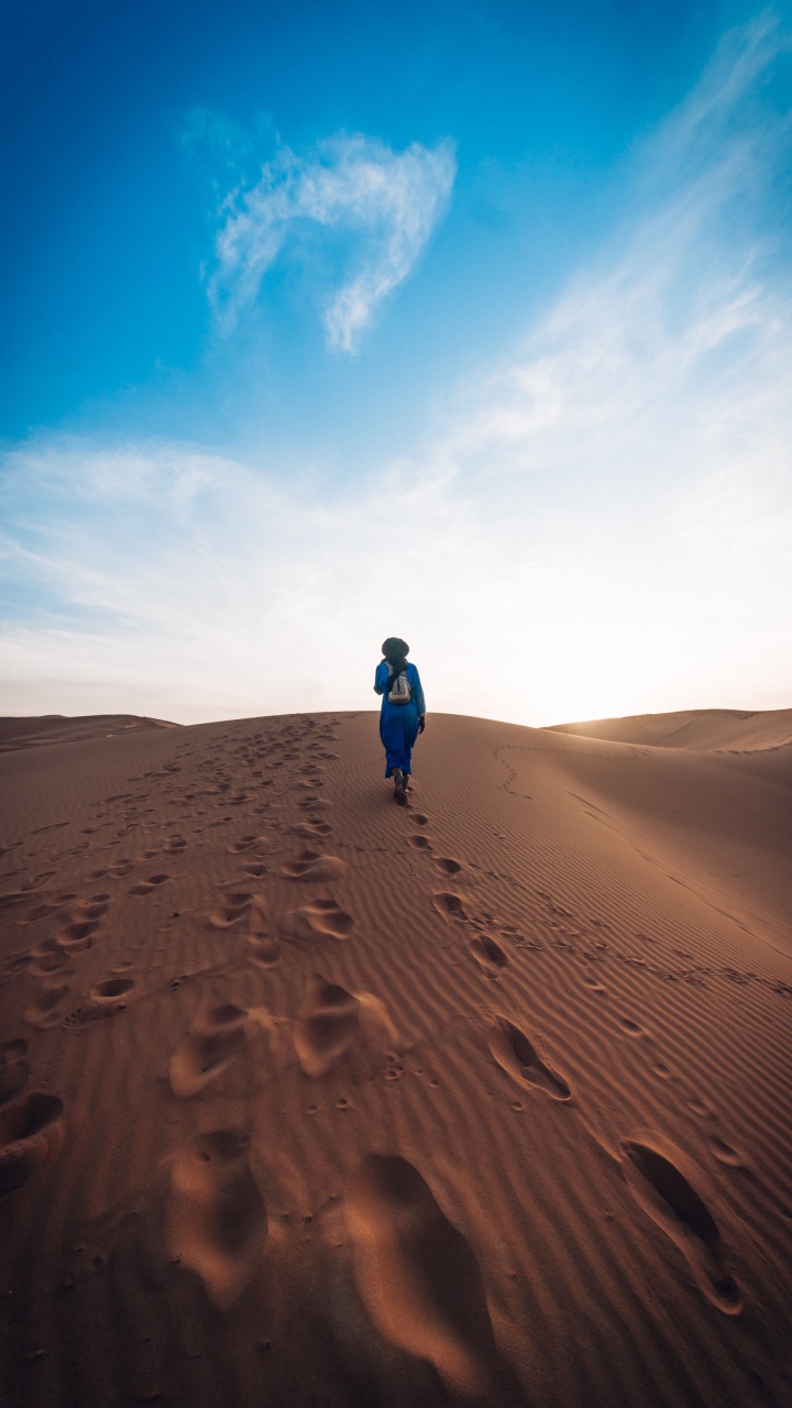 Обои песок, окружающая среда, эолийские рельефы, эрг, сахара в разрешении 720x1280