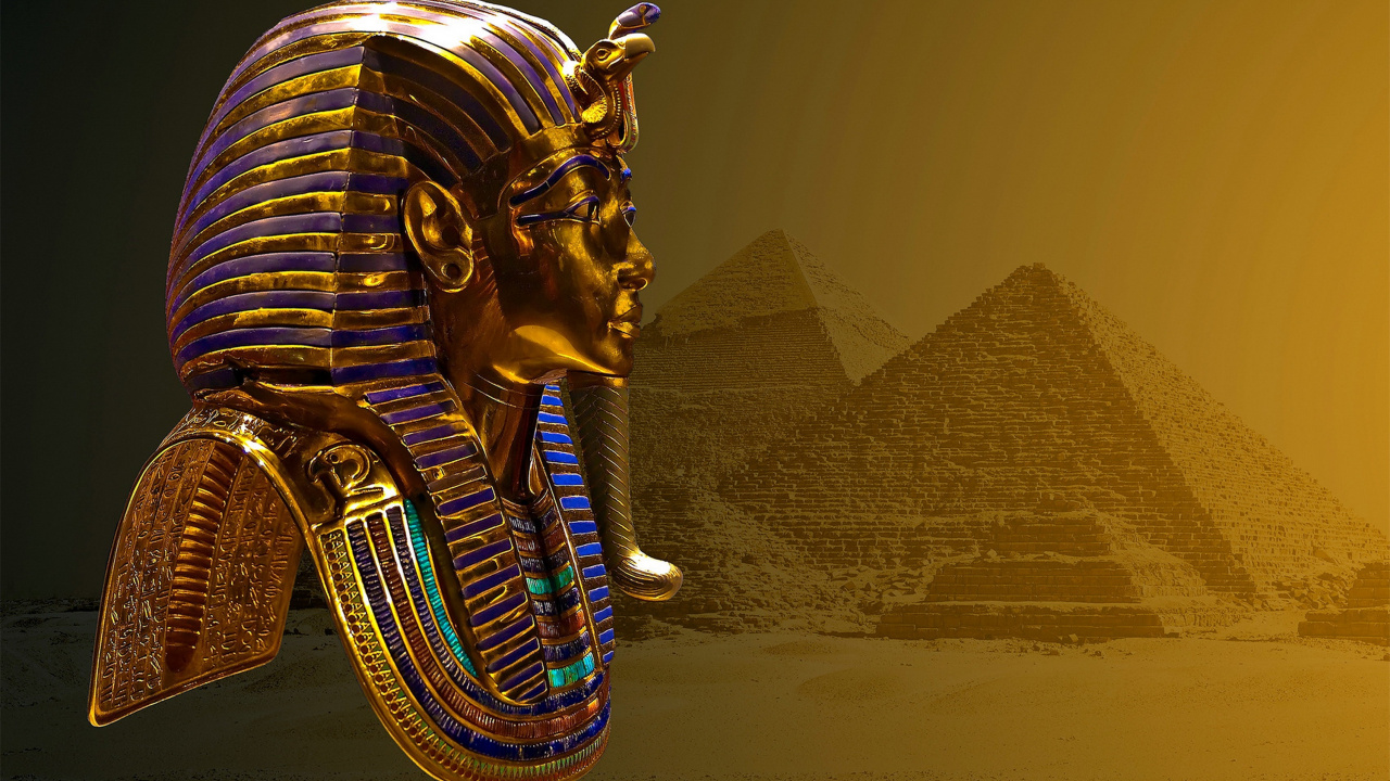 Обои Маска Тутанхамона, Древний Египет, фараон, мумия, золото в разрешении 1280x720