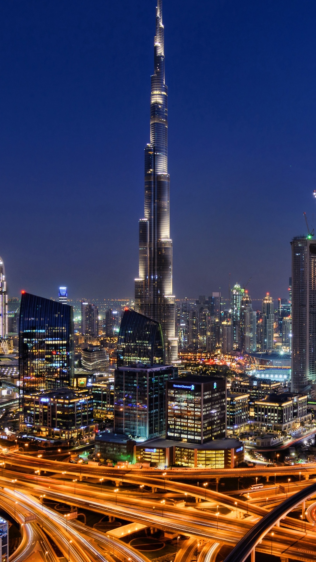 Обои Дубай, Бурдж Халифа, Дубай-Крик, острова мира, Бурдж Аль араб в разрешении 1080x1920