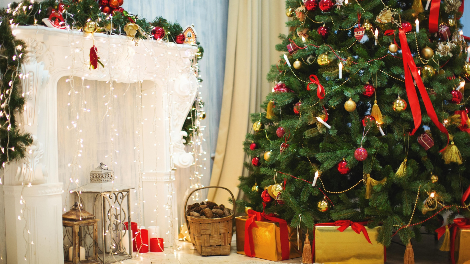 Обои новогодняя елка, елка, Рождественский день, Новый год, праздник в разрешении 1920x1080