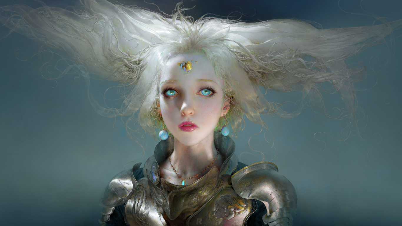 Обои арт, произведение искусства, блондин, мифология, иллюстрация в разрешении 1366x768
