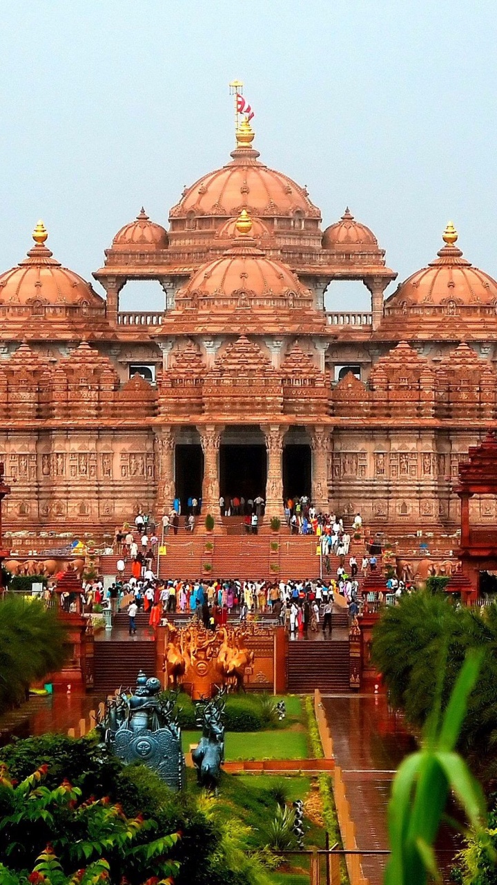 Обои Акшардхам Дели, Акшардхам, Храм Лотоса, индуистский храм, ориентир в разрешении 720x1280