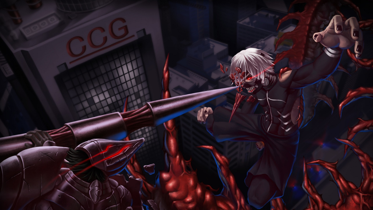 Обои Кен kaneki, Токио вурдалак, аниме, компьютерная игра, игры в разрешении 1280x720